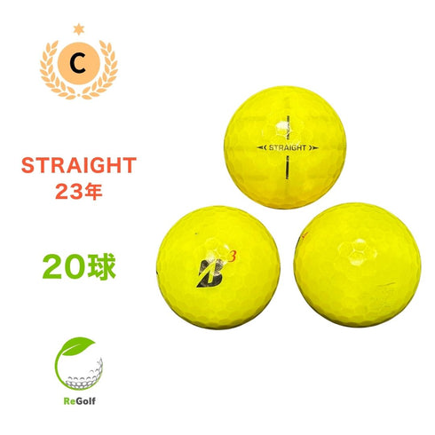 【中古】 ロストボール ブリヂストン スーパー ストレート イエロー 2023年モデル 20球 Cランク ゴルフボール リゴルフ